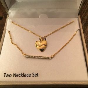 Crystal Collection “Mom” gold plated necklace NWT